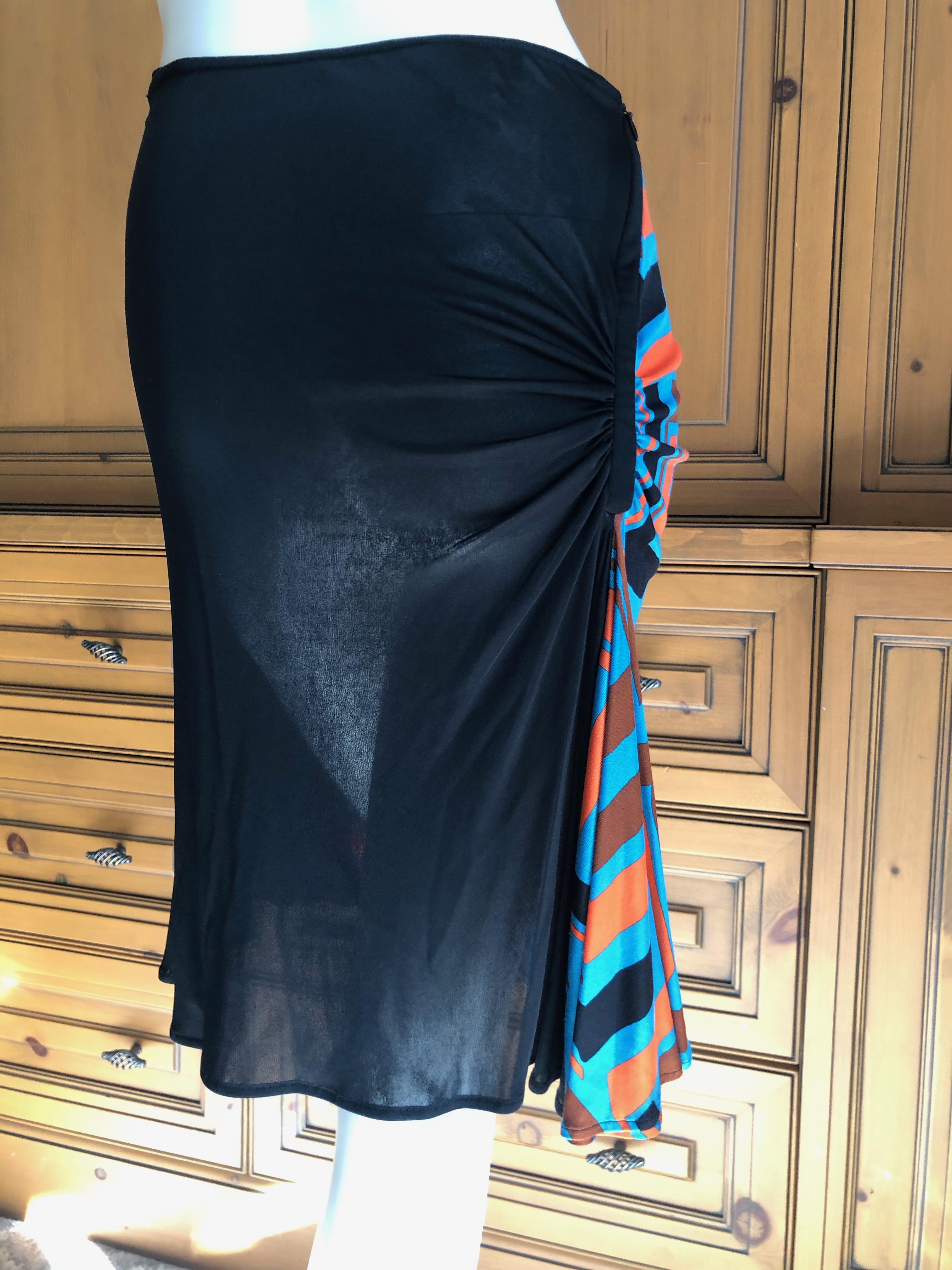 Women's Gianni Versace Couture Vintage 80's Silk Greek Key Pattern Skirt For Sale