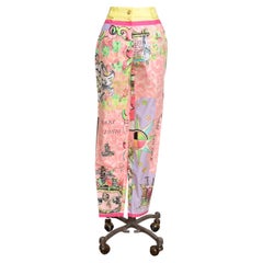 GIANNI VERSACE COUTURE Vintage 90's Pastel Baroque High Waist Pants Trousers 26"