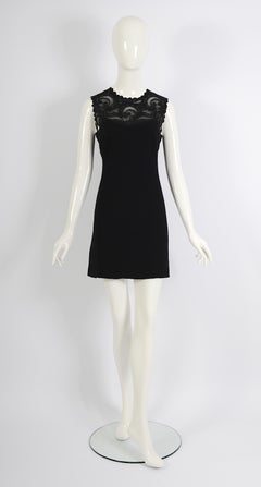 Gianni Versace couture vintage black lace embellished a-line mini dress, fw 1996