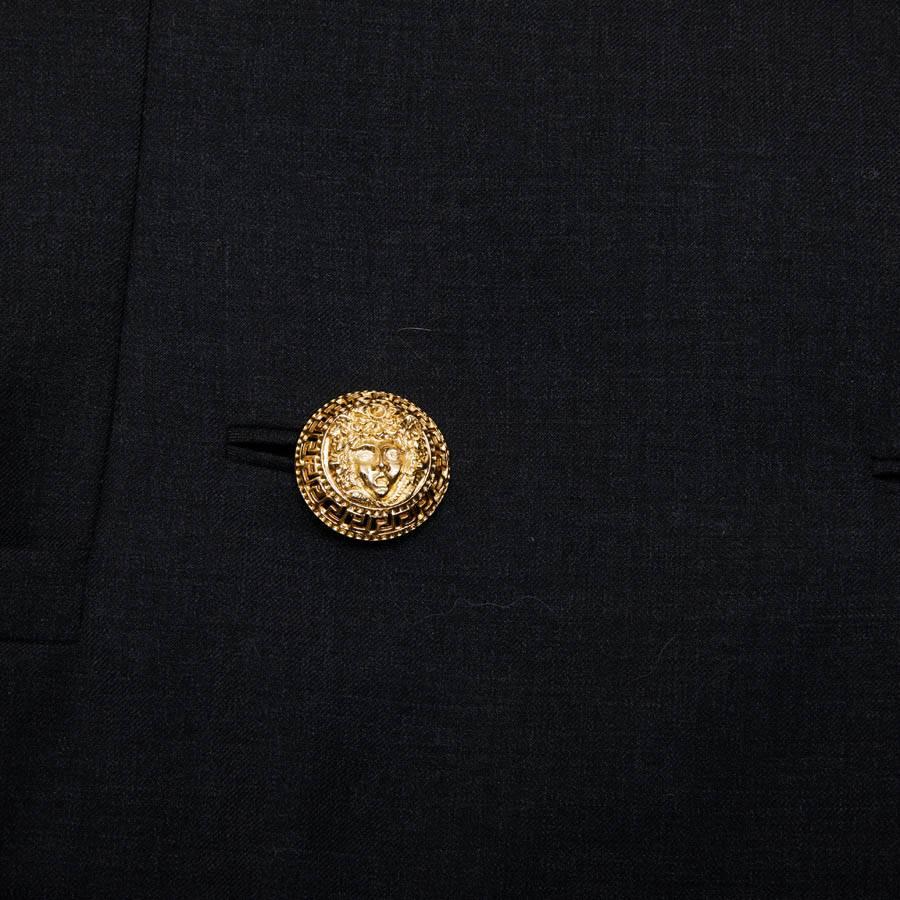 Gianni Versace Couture Vintage Crossover Blazer In Black Silk And Wool  5