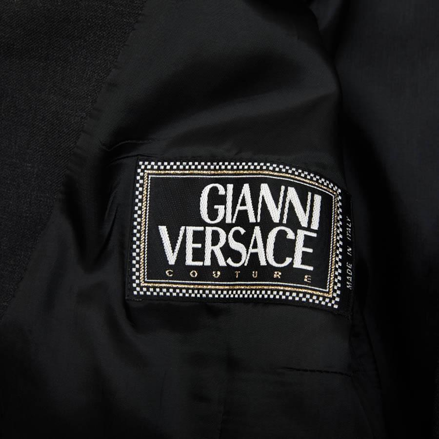 Gianni Versace Couture Vintage Crossover Blazer In Black Silk And Wool  6