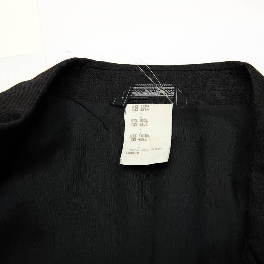 Gianni Versace Couture Vintage Crossover Blazer In Black Silk And Wool  7