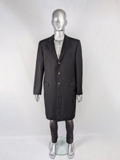 Gianni Versace Couture Vintage Mens Long Black Coat