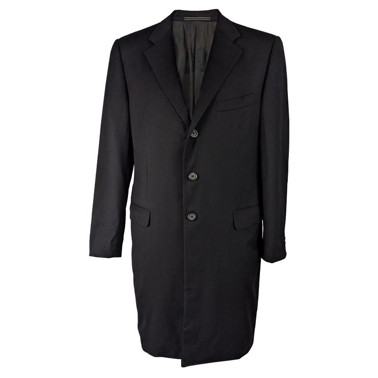 Gianni Versace Couture Vintage Mens Long Black Coat at 1stDibs