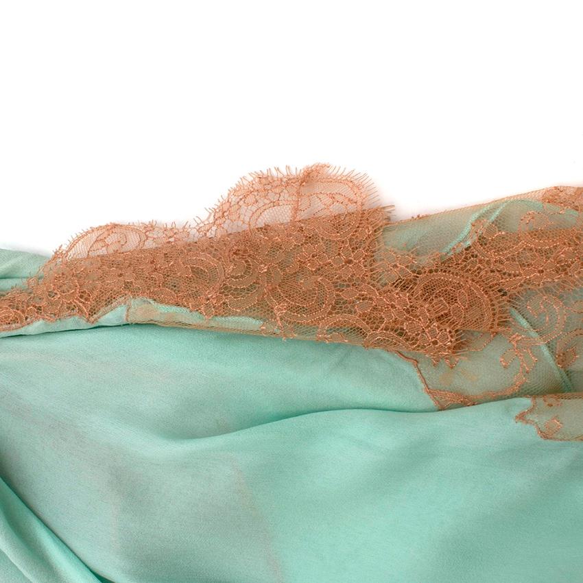 Gianni Versace Couture Vintage Mintgrün Seide & Spitze Slip Kleid - Größe US 4 1