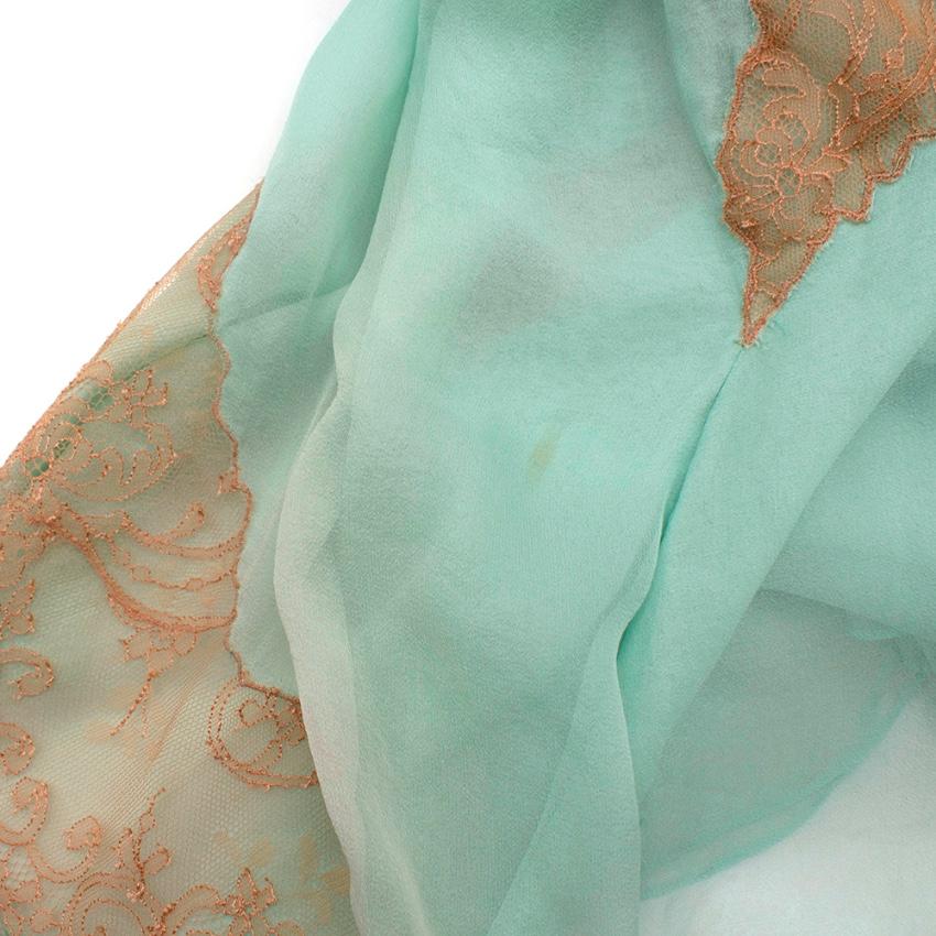 Gianni Versace Couture Vintage Mintgrün Seide & Spitze Slip Kleid - Größe US 4 4