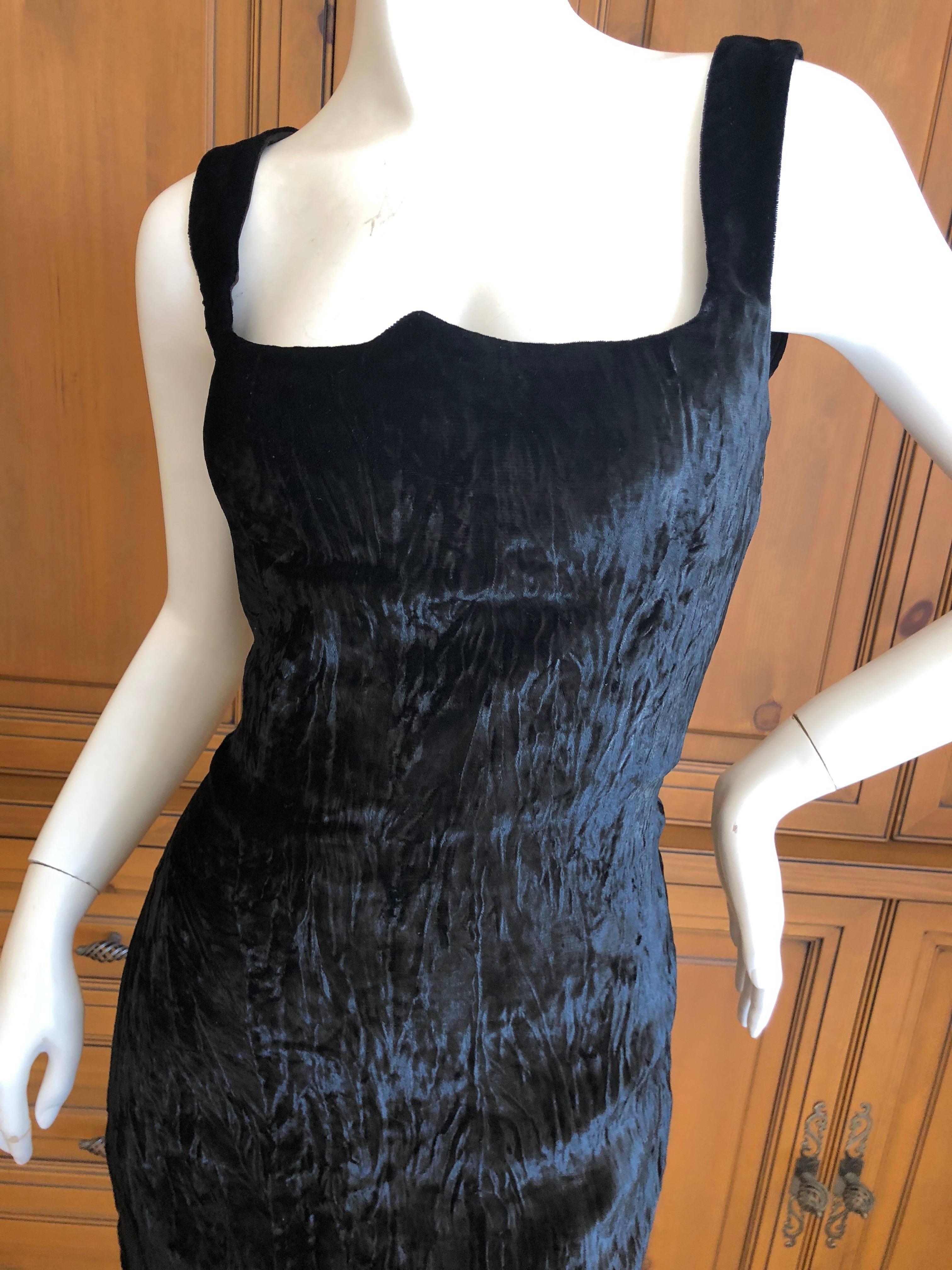 Women's Gianni Versace Couture Vintage 1989 Textured Black Velvet  Evening Dress For Sale