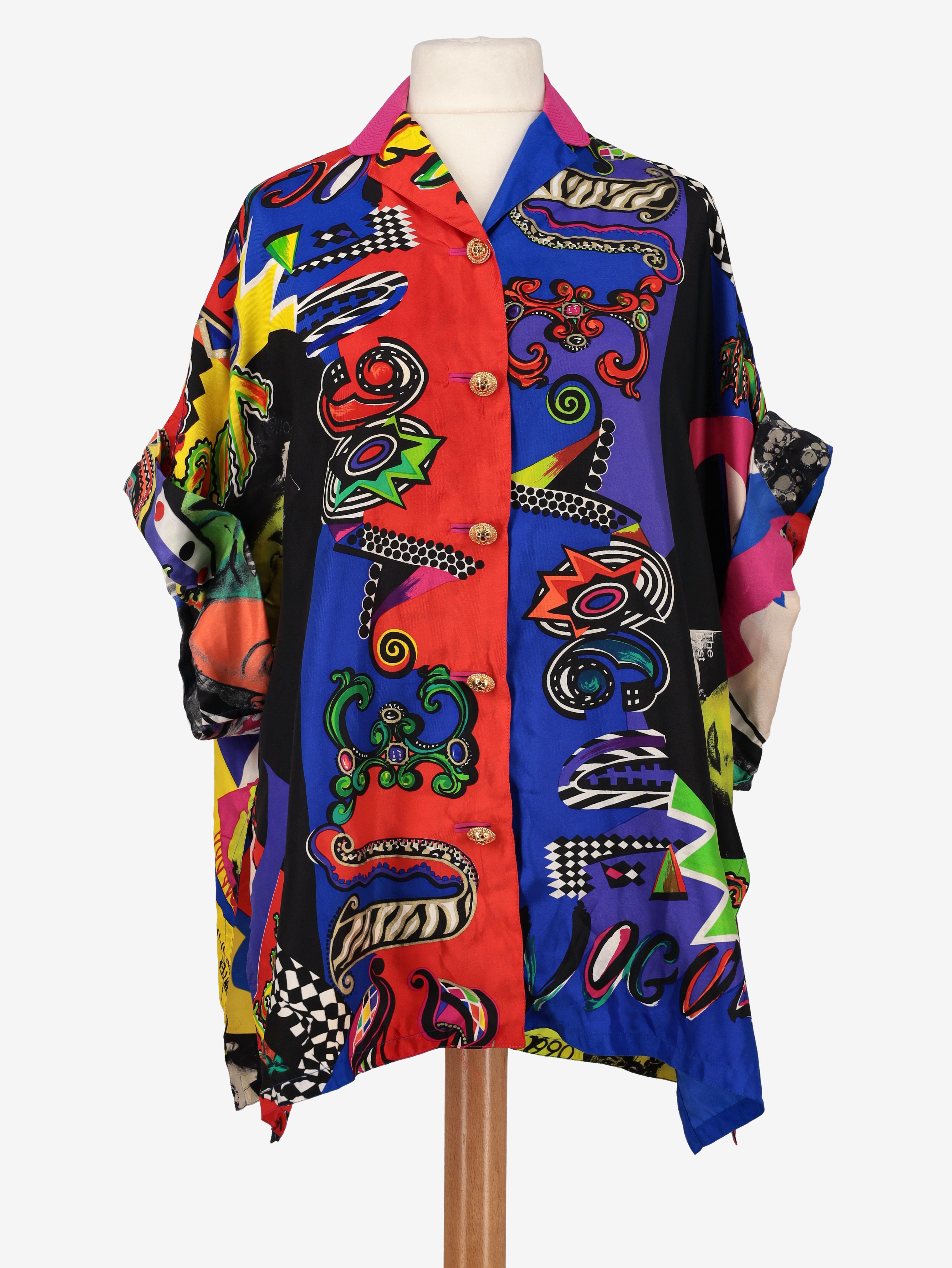 Purple Gianni Versace Couture Vogue Shirt - 90s