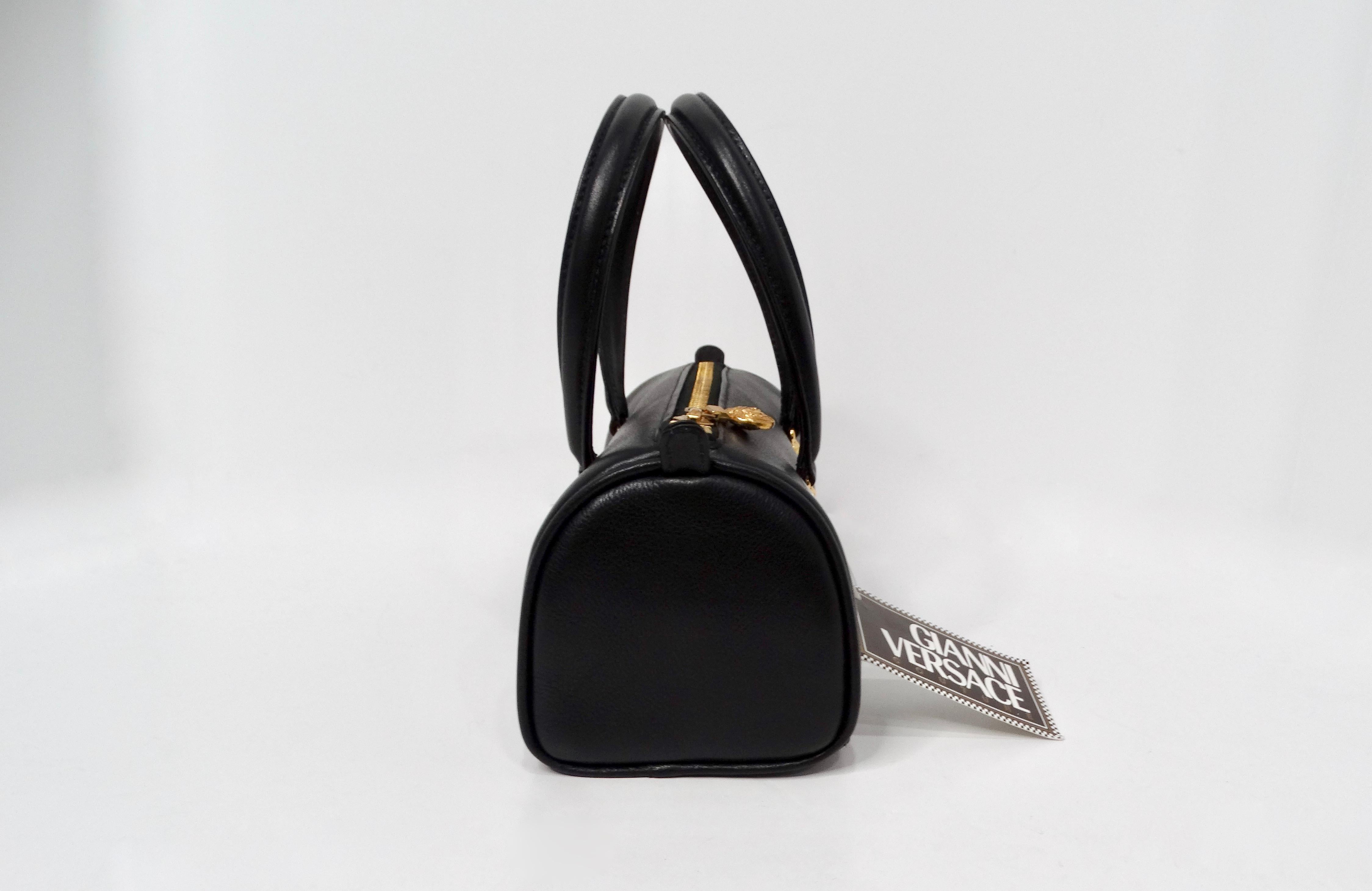 Gianni Versace Couture X Absolut Vodka 1997 Black Leather Mini Bag For Sale 6
