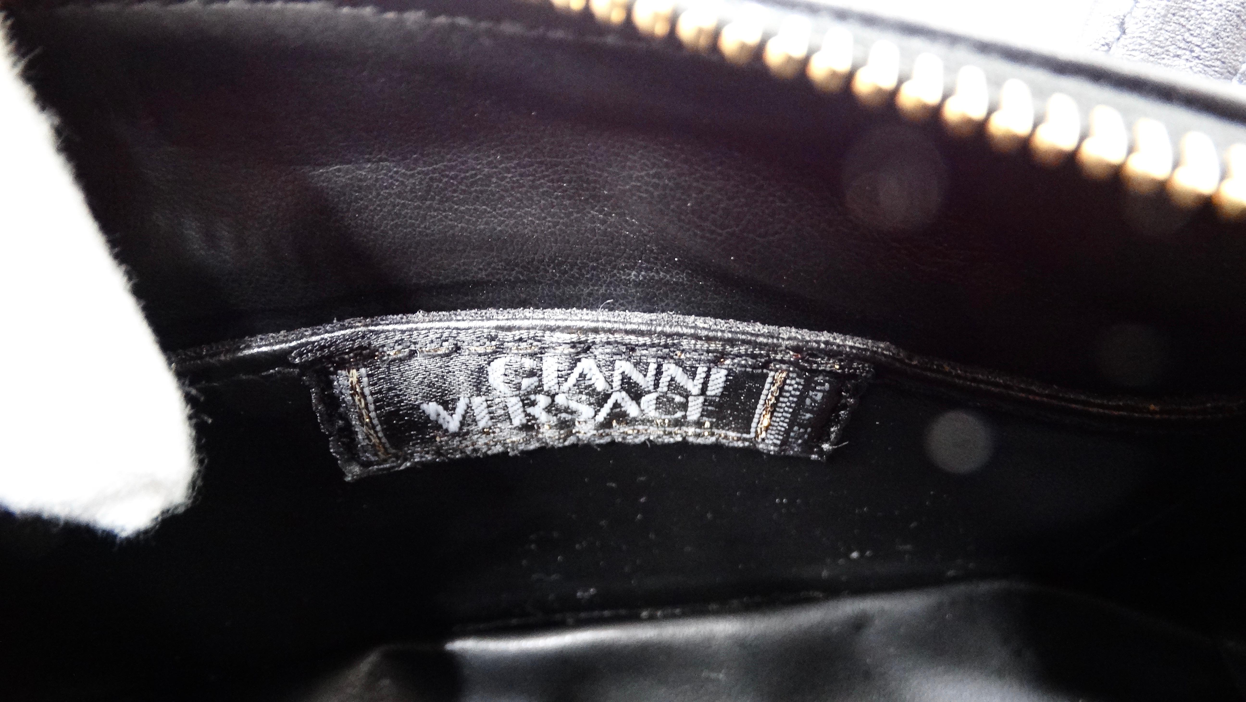 Gianni Versace Couture X Absolut Vodka 1997 Black Leather Mini Bag For Sale 7