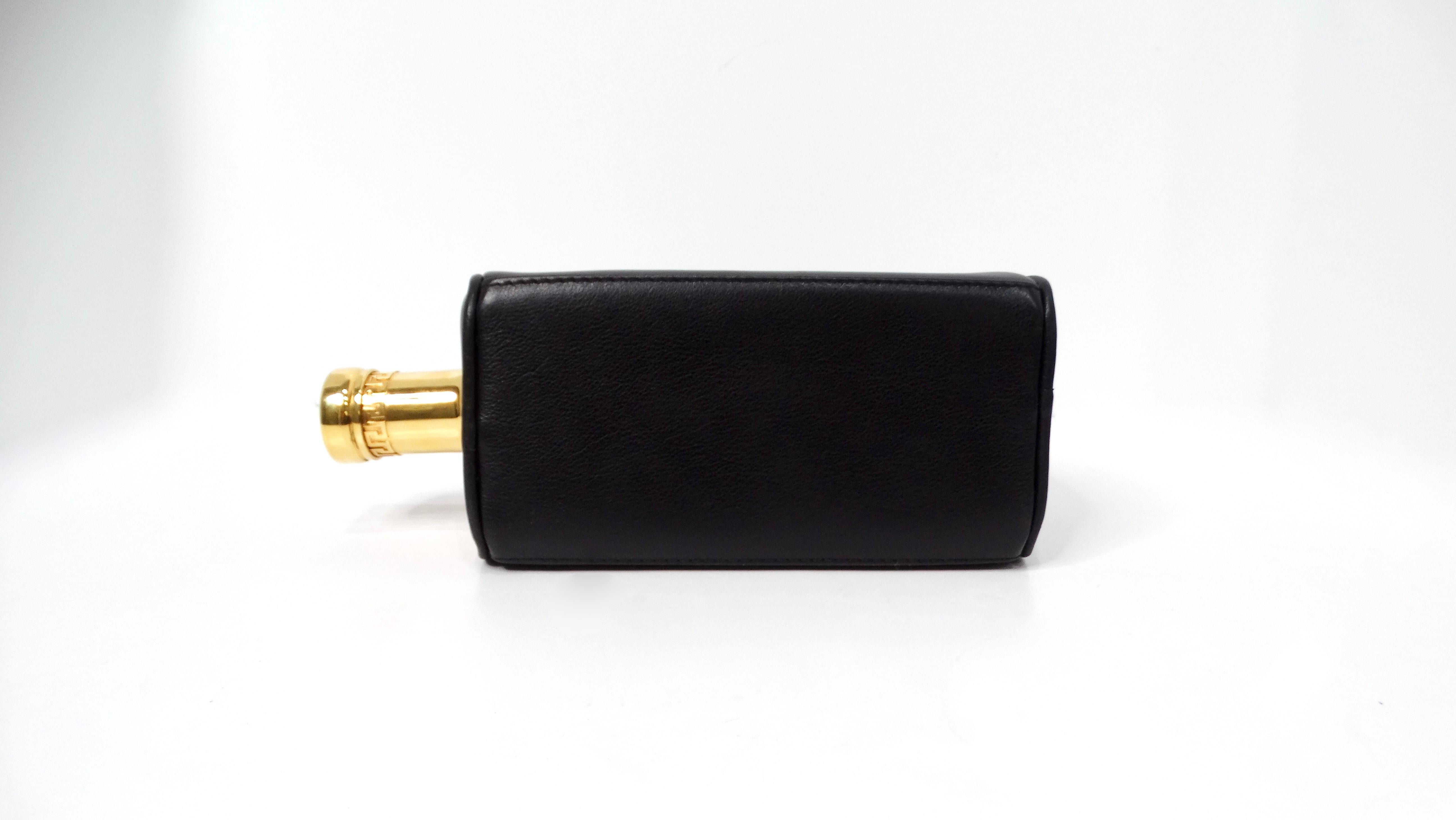 Gianni Versace Couture X Absolut Vodka 1997 Black Leather Mini Bag For Sale 4