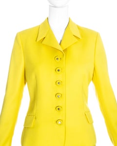 Gianni Versace Couture yellow skirt suit, ss 1996