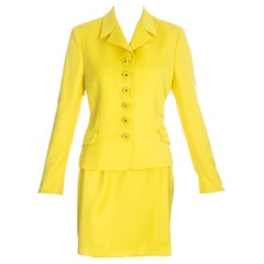 Gianni Versace Couture yellow skirt suit, ss 1996