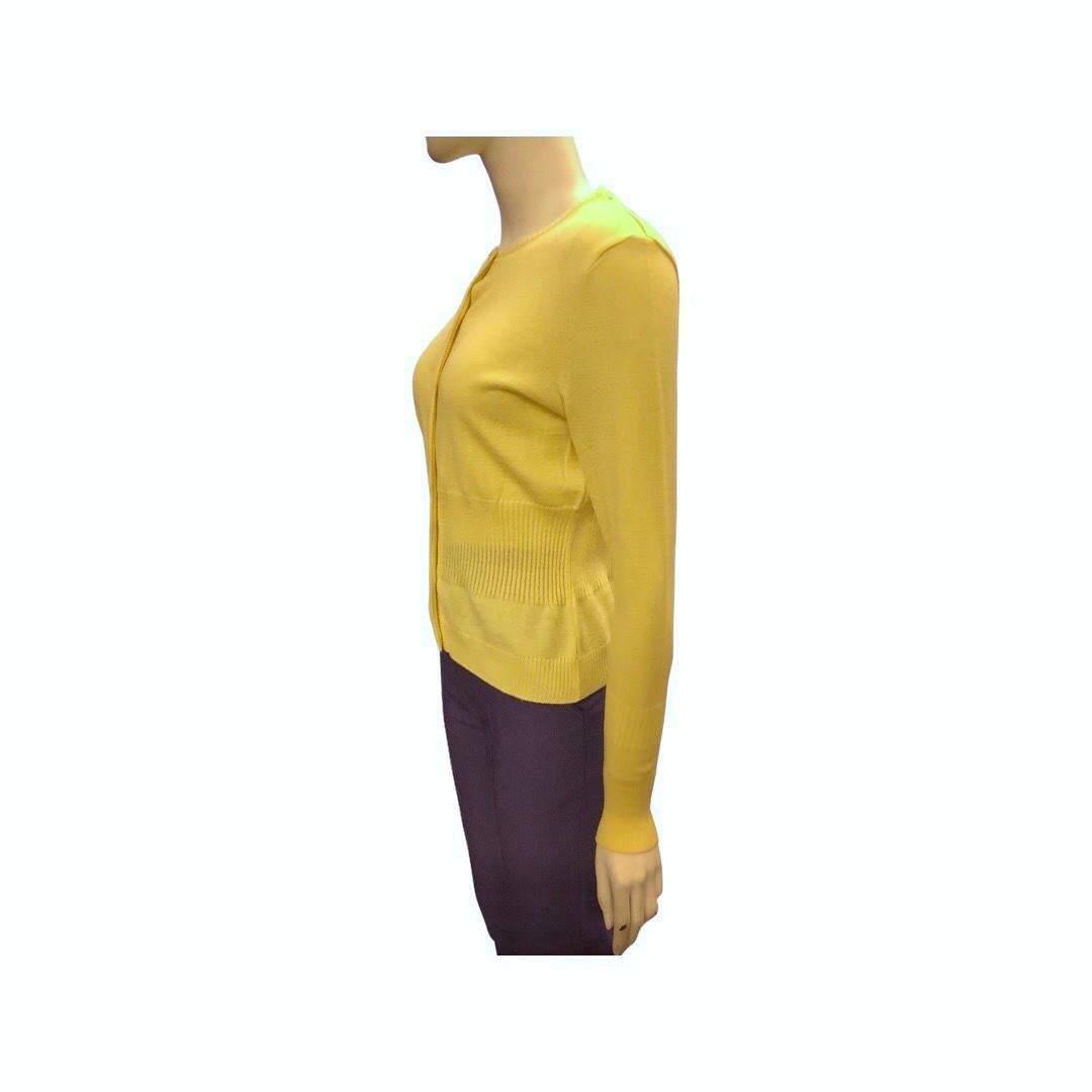 Gianni Versace Couture Yellow Wool Cardigan In New Condition For Sale In Sheung Wan, HK