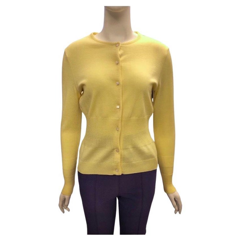 Gianni Versace Couture Yellow Wool Cardigan  For Sale