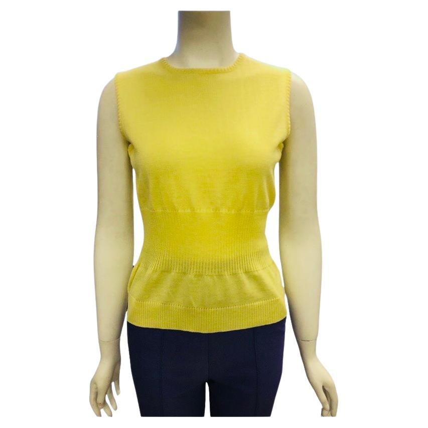 Gianni Versace Couture Yellow Wool Sleeveless Top