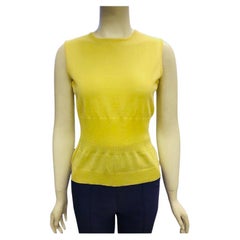 Retro Gianni Versace Couture Yellow Wool Sleeveless Top