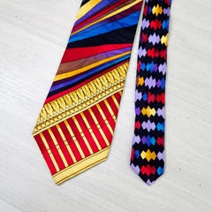 Gianni Versace cravatta multicolore in seta vintage anni '90