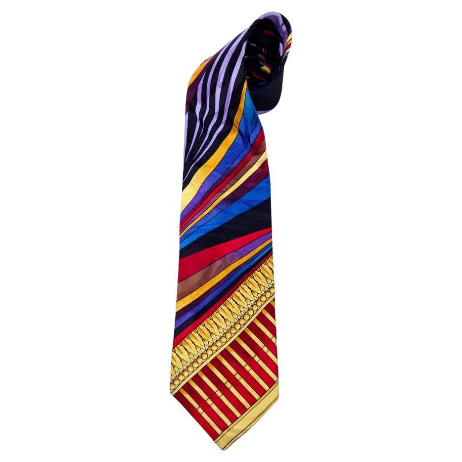 Gianni Versace cravate en soie multicolore vintage 1990