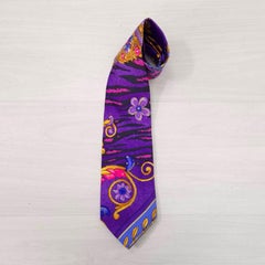 Gianni Versace purple tie with 1990s vintage pattern