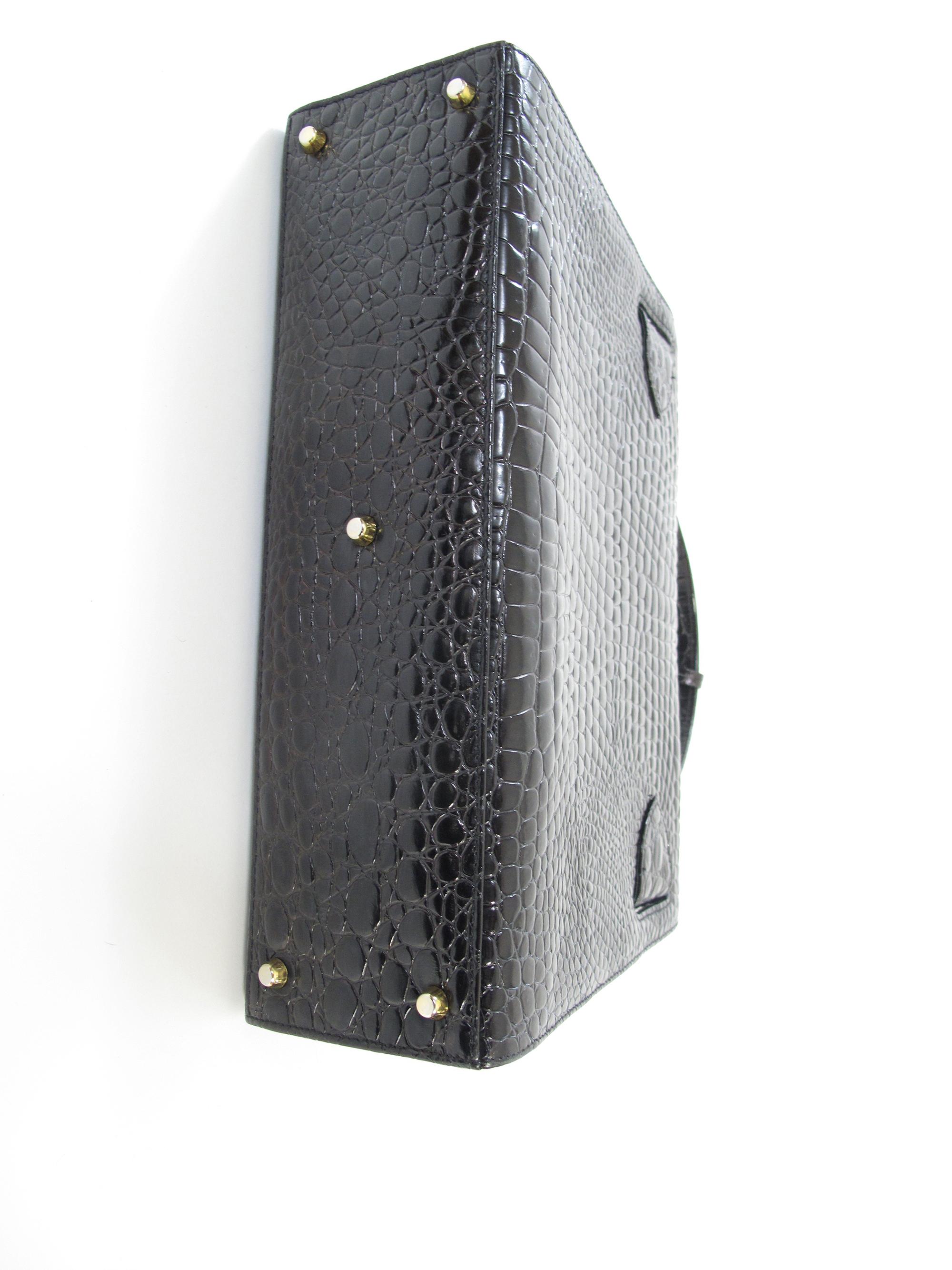 Gianni Versace Croc Embossed Black 