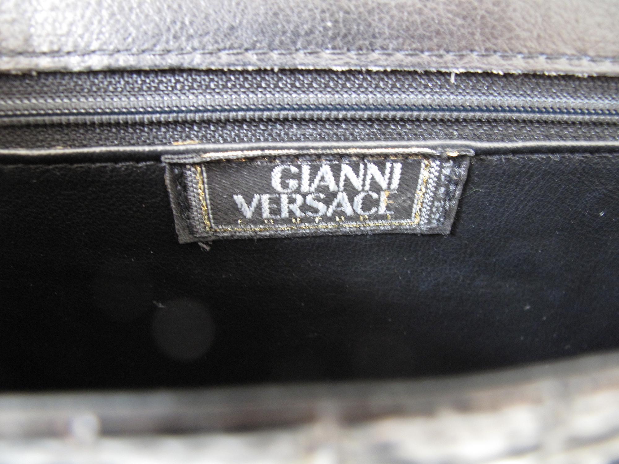 Women's or Men's Gianni Versace Croc Embossed Black 