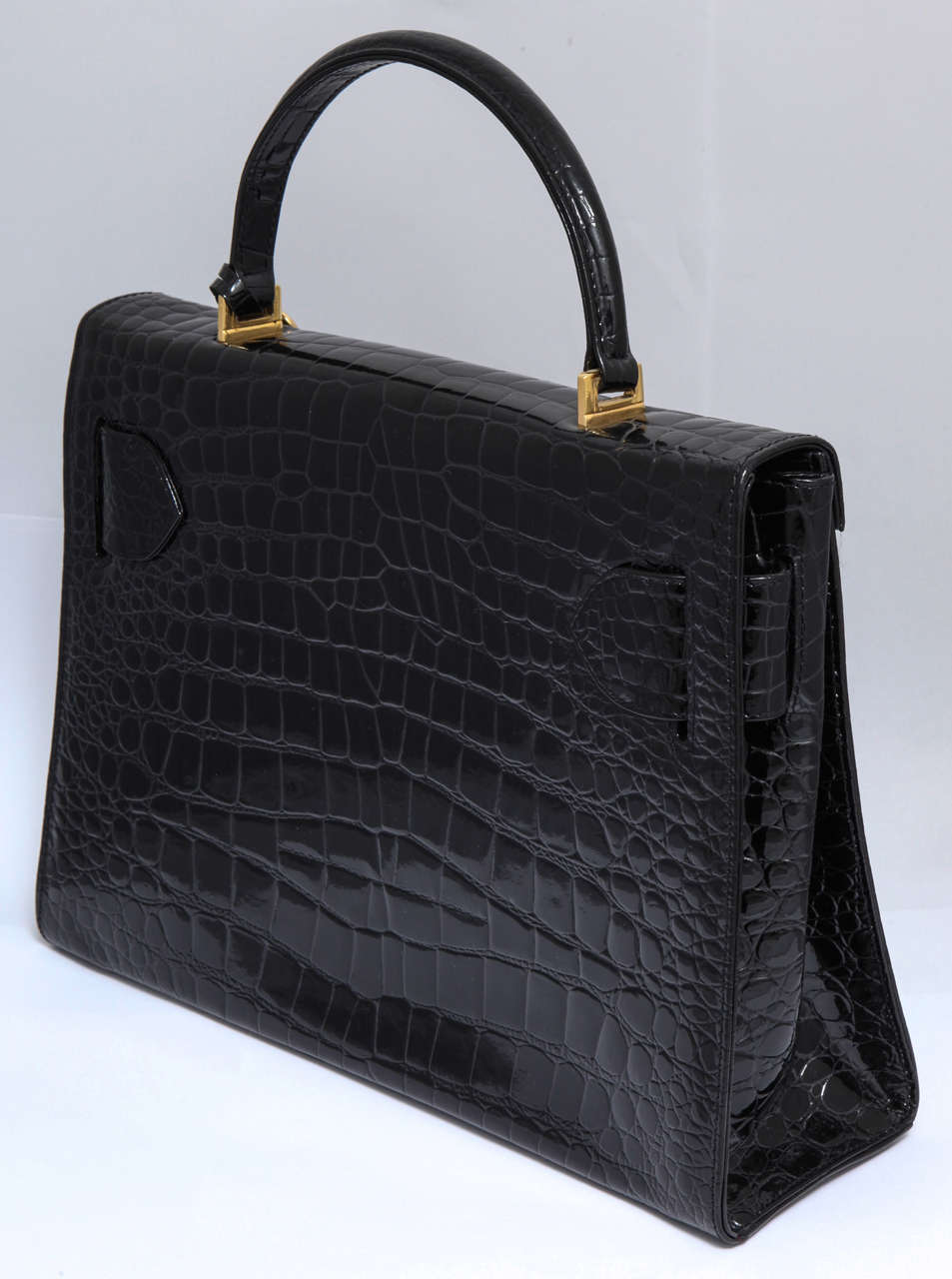 Women's Gianni Versace Croc Embossed Couture Bag With Medusas For Sale