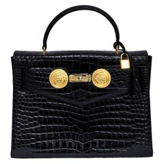 Gianni Versace Couture-Tasche mit Krokodillederprägung und Medusas