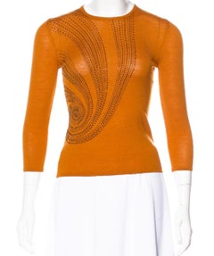 Gianni Versace Crystal Embellished 100% Wool Sweater Pullover Top It. 40 - US Sm