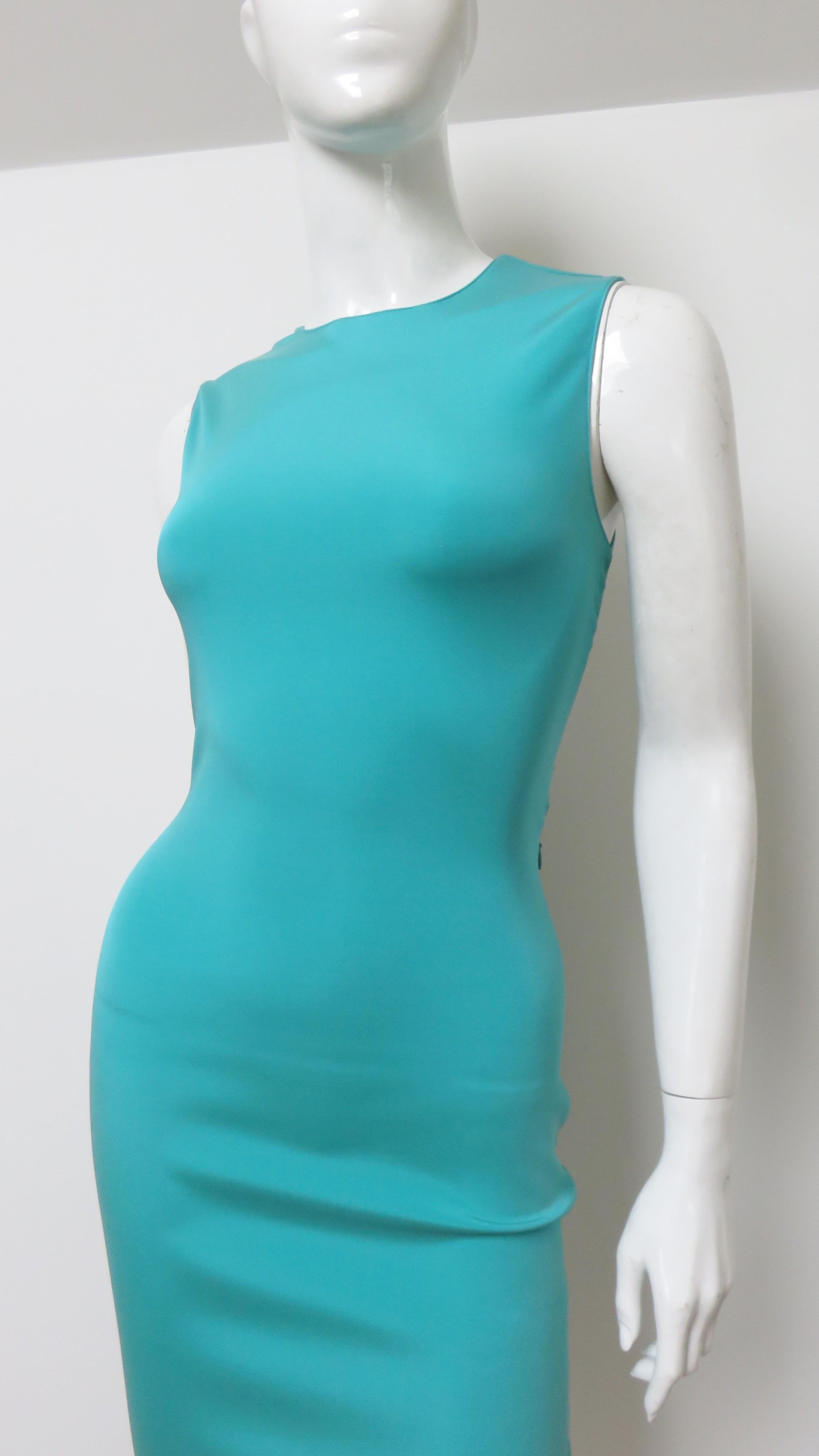 Gianni Versace Cut out Back Silk Dress with Grommets S/S 2003 For Sale 6