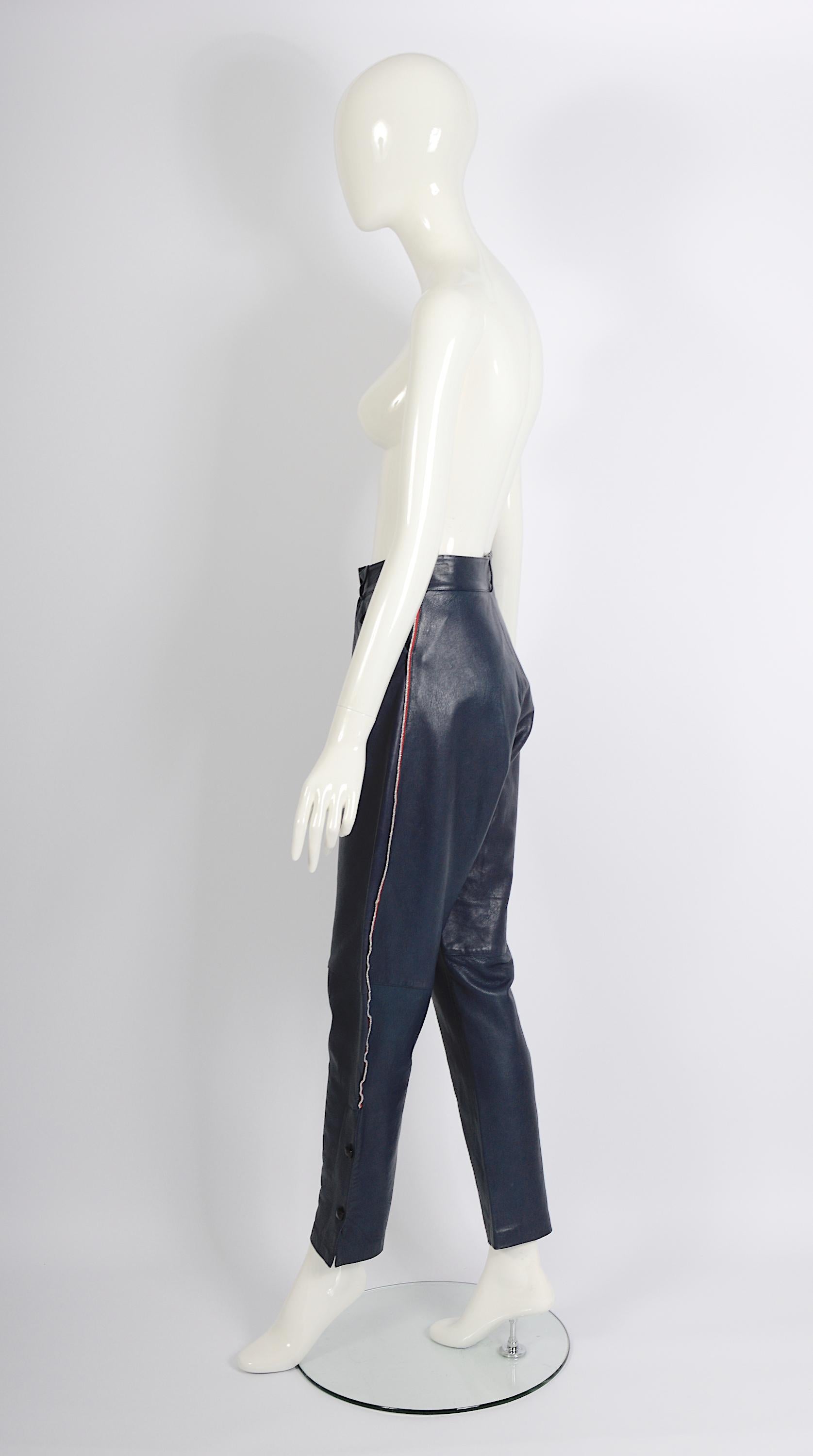 Gianni Versace documented vintage blue leather suit, fw 1981 For Sale 11