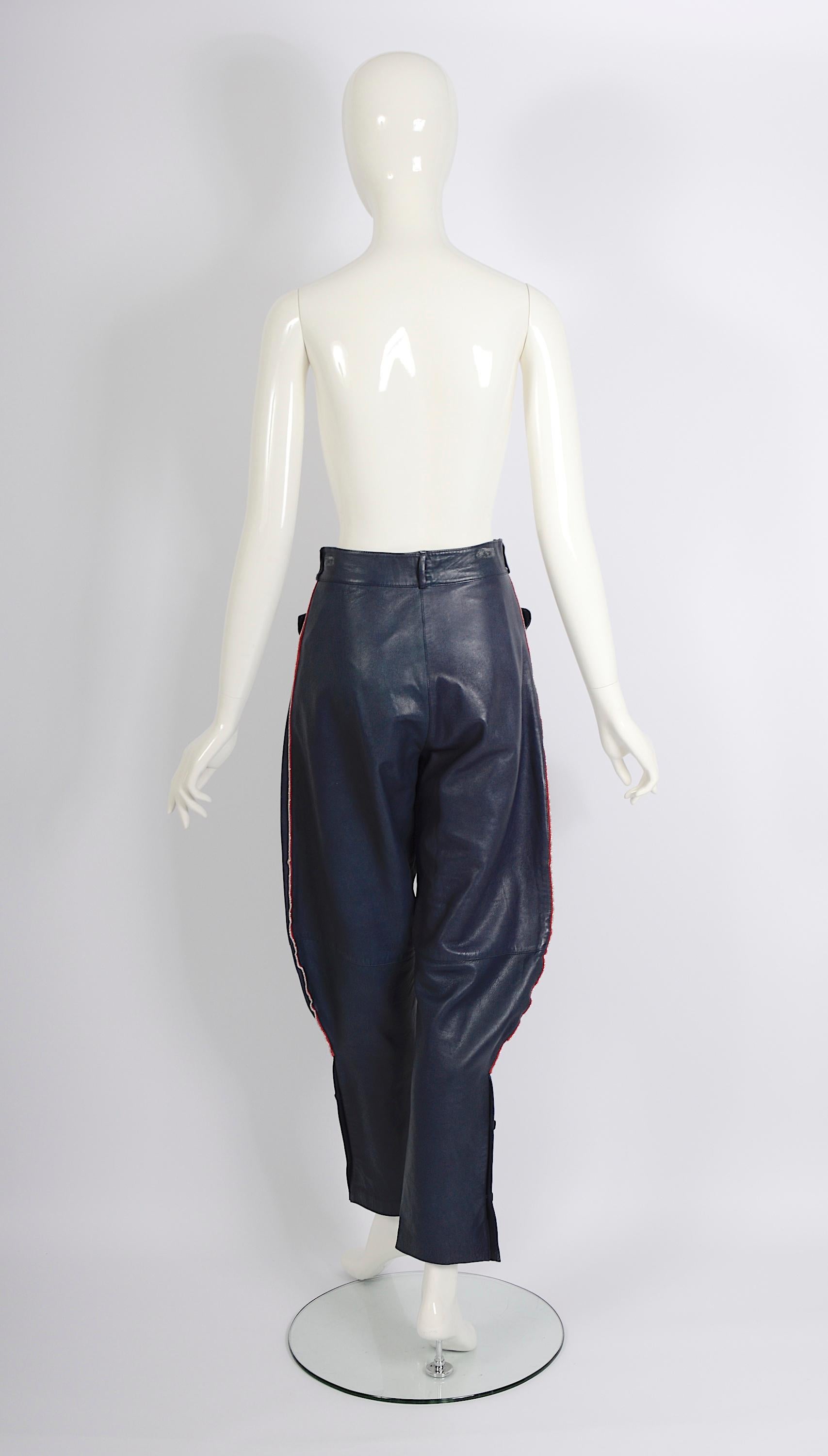 Gianni Versace documented vintage blue leather suit, fw 1981 For Sale 12