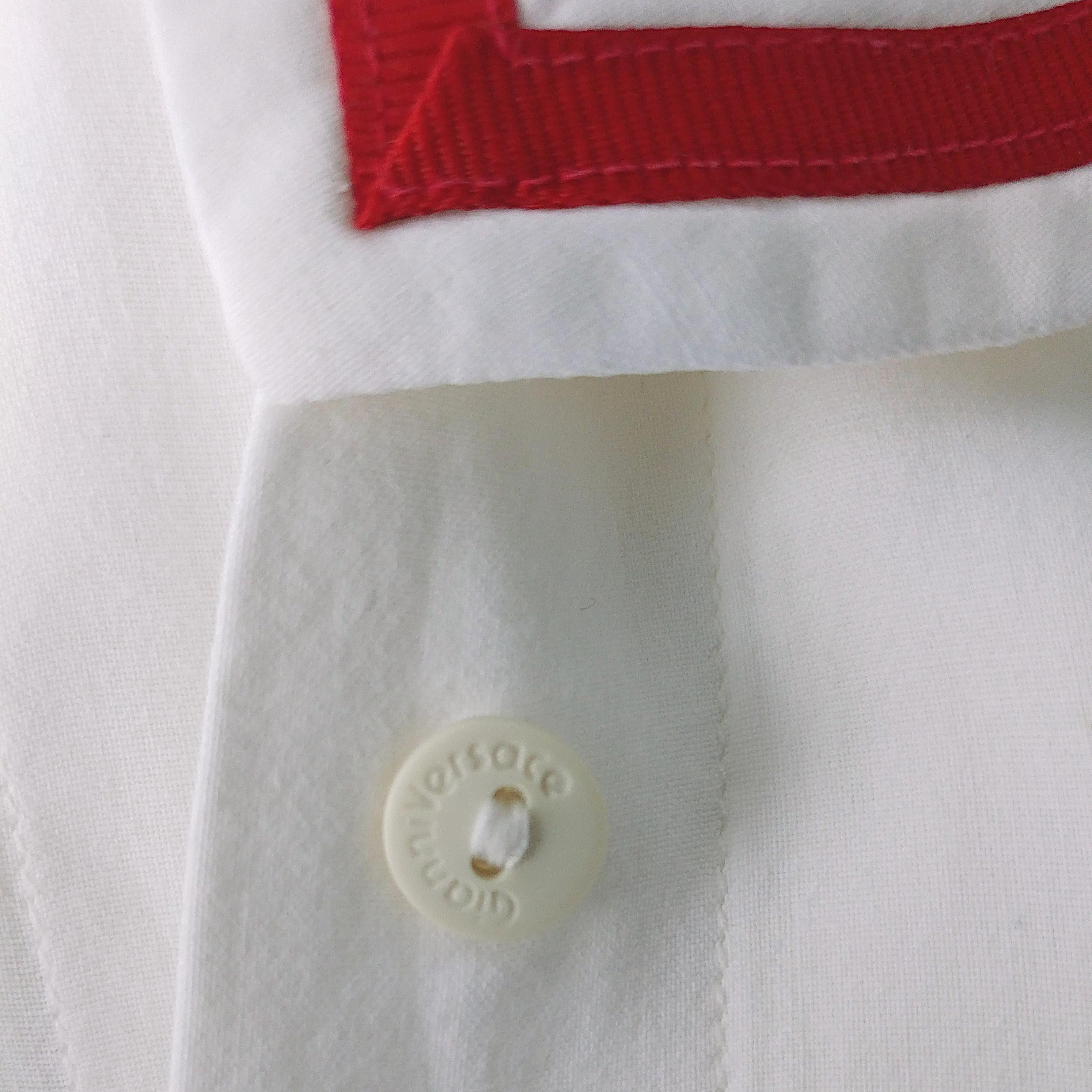 GIANNI VERSACE - Early 90s White Shirt iwith Golden Medusa Buttons  Size 2US 1