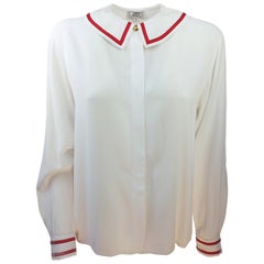 GIANNI VERSACE - Weißes Hemd aus den frühen 90er Jahren mit goldenen Medusa-Knöpfen  Größe 2US