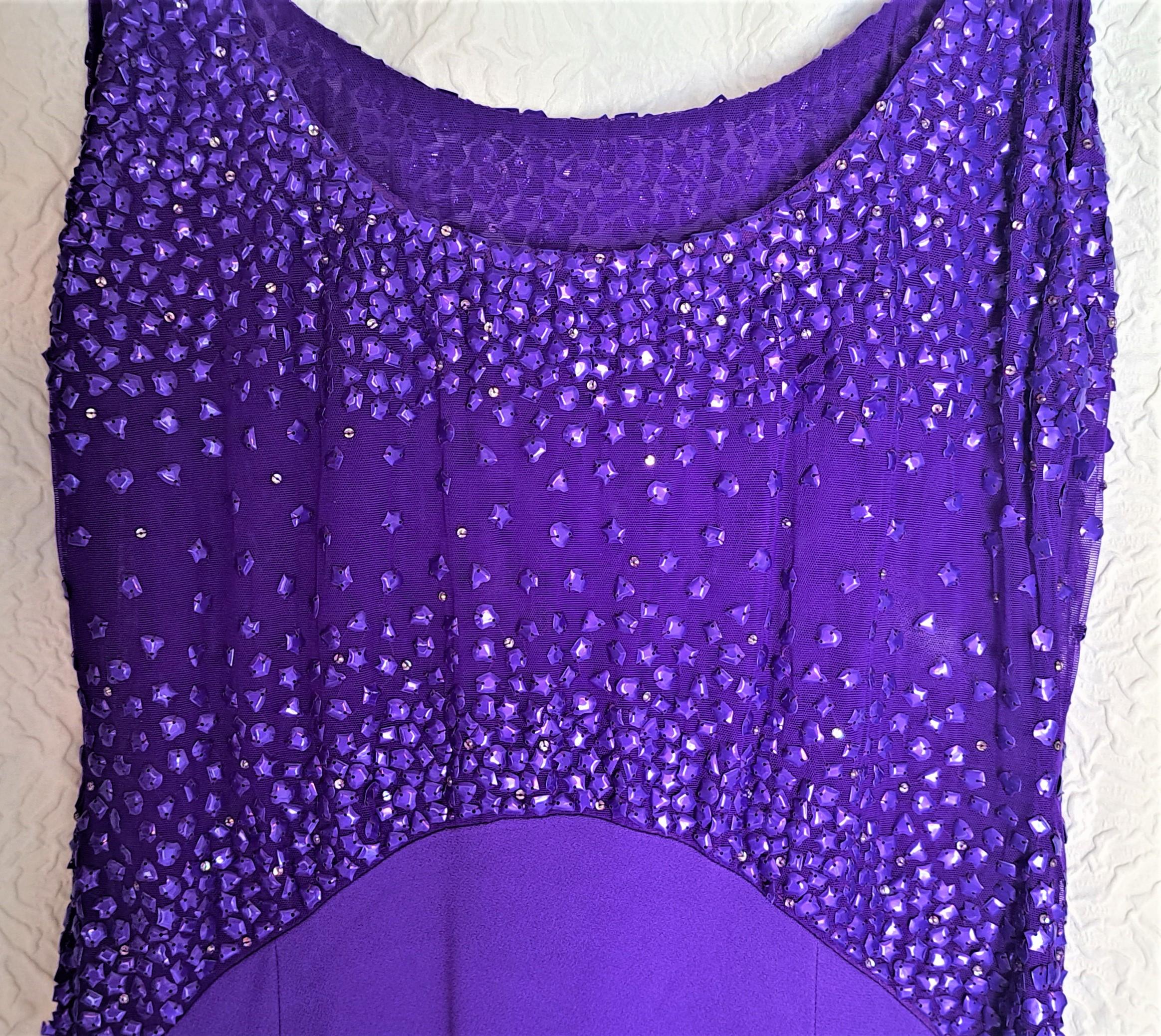 Purple Gianni Versace Embellished Sheer Evening Dress Gown F/W 1996 Runway Vintage For Sale