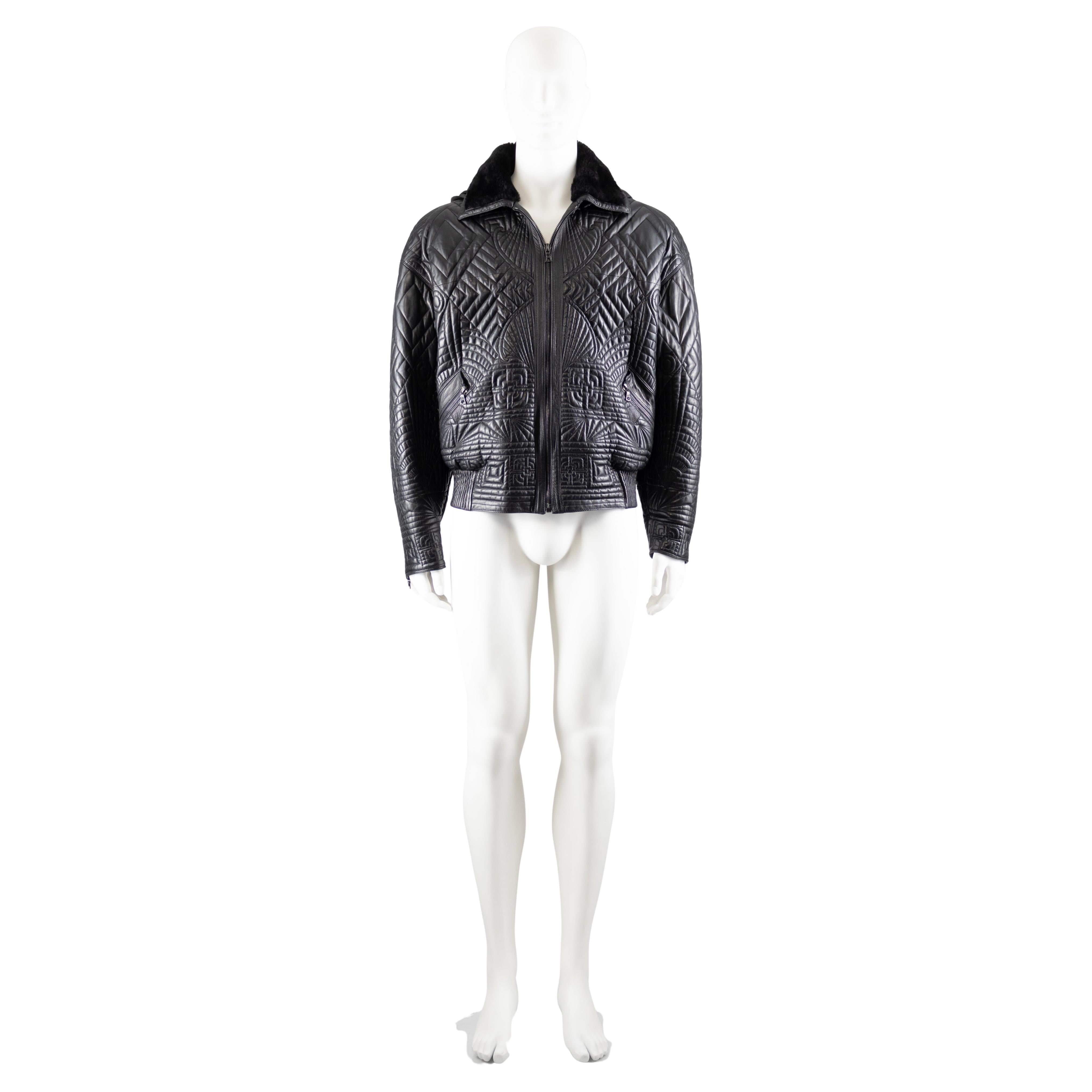 Gianni Versace Embossed Leather Jacket A/W 1990