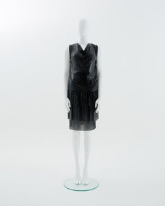 Gianni Versace F/W 1983 Black Oroton chainmail top and skirt set