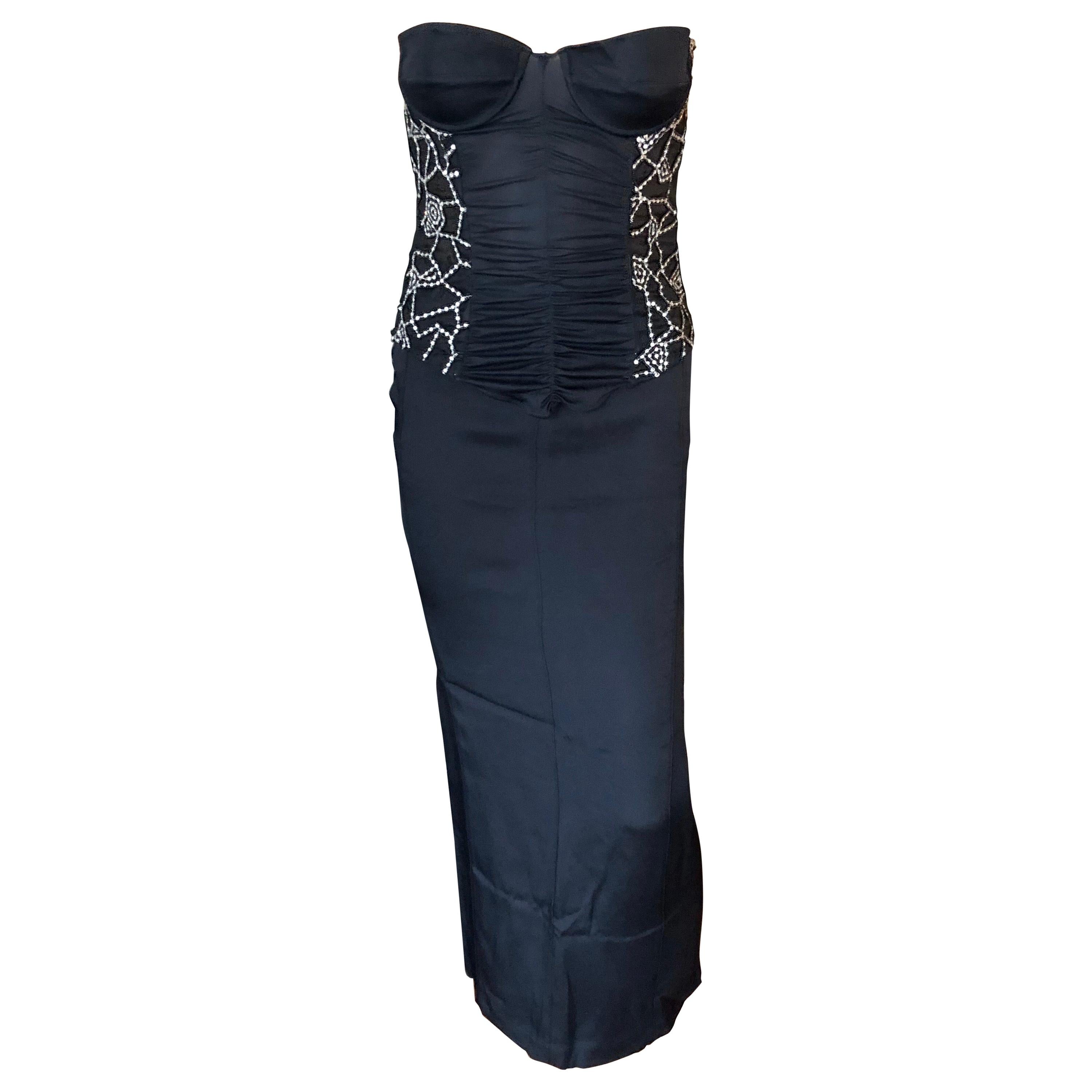 Gianni Versace A/I 1987 Vintage Sera Embellished Bustier Top&Skirt 2-Piece Suit