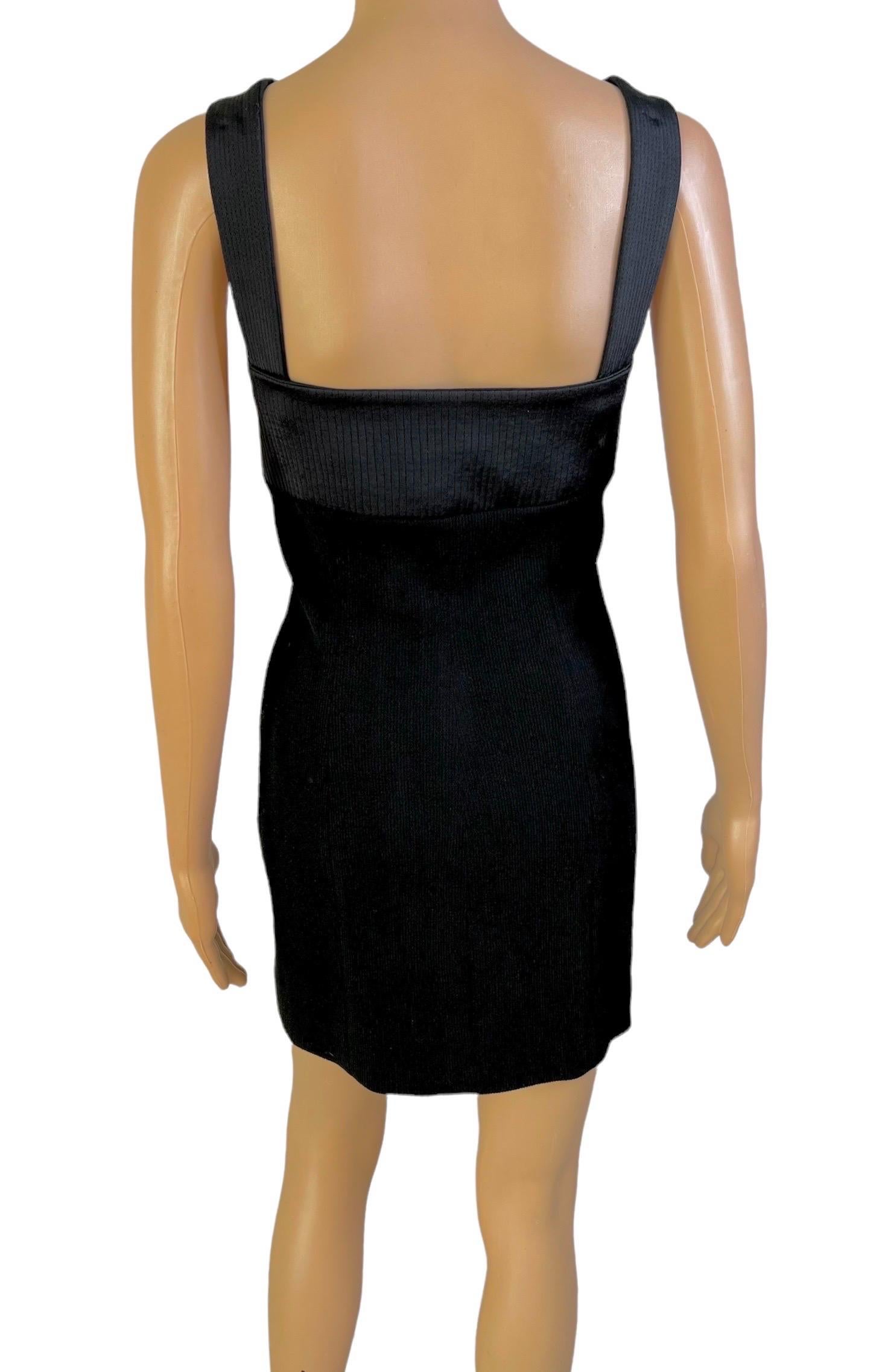 Gianni Versace S/S 1992 Couture Bustier Corset Lace Up Black Mini Dress For Sale 3