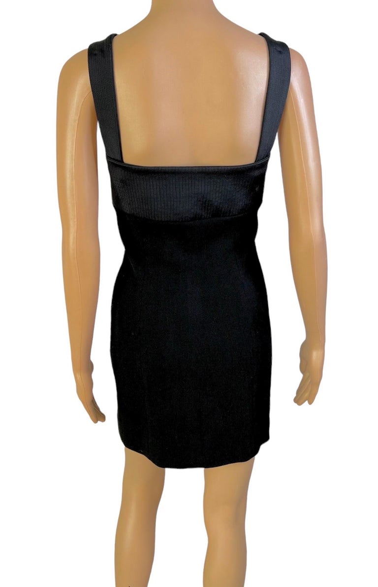 Gianni Versace S/S 1992 Couture Bustier Corset Lace Up Black Mini Dress For  Sale at 1stDibs | gianni versace s/s 1992 bustier lace bra sheer panels  slit evening dress gown, versace corset,