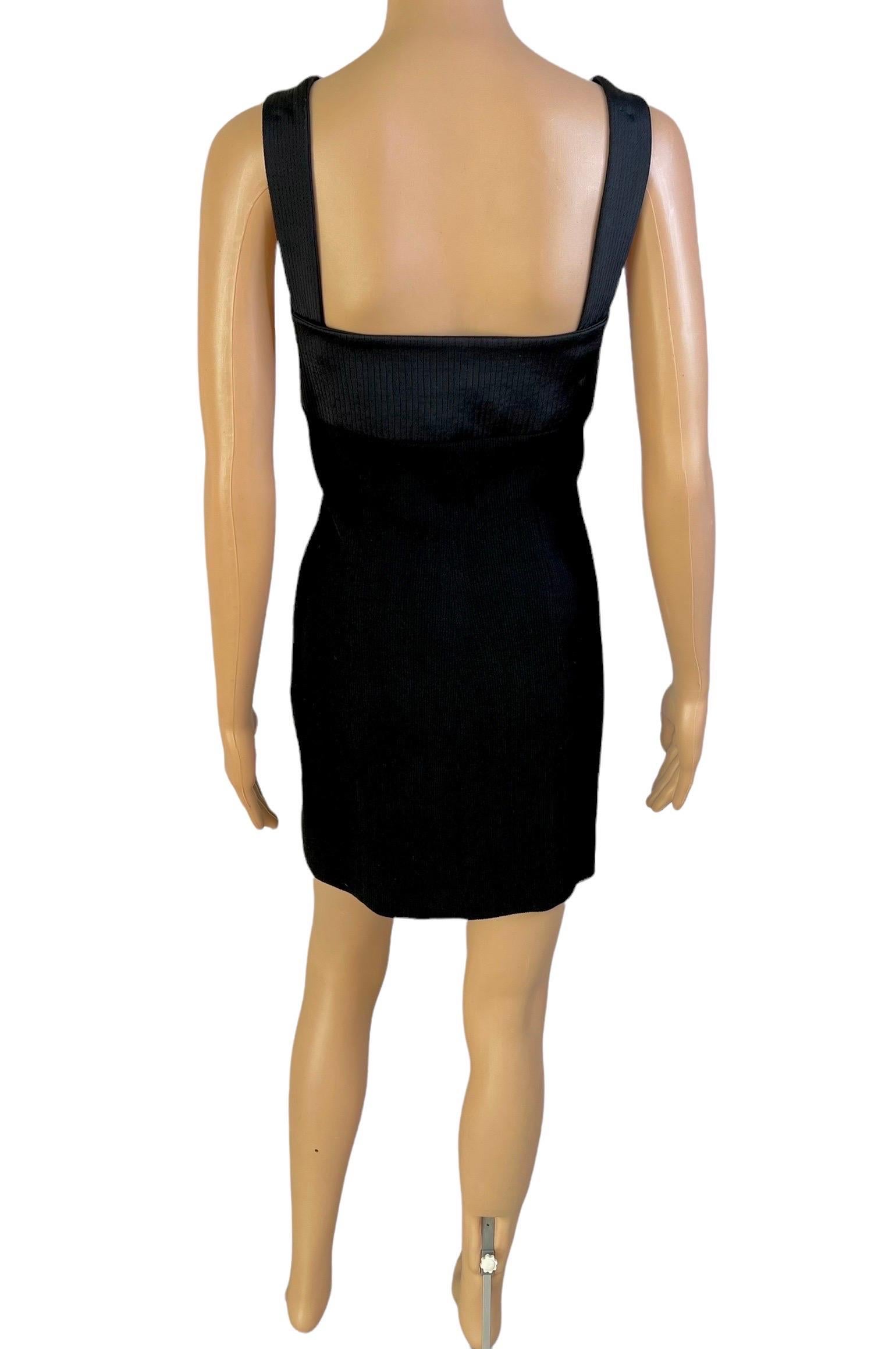 Gianni Versace S/S 1992 Couture Bustier Corset Lace Up Black Mini Dress For Sale 5