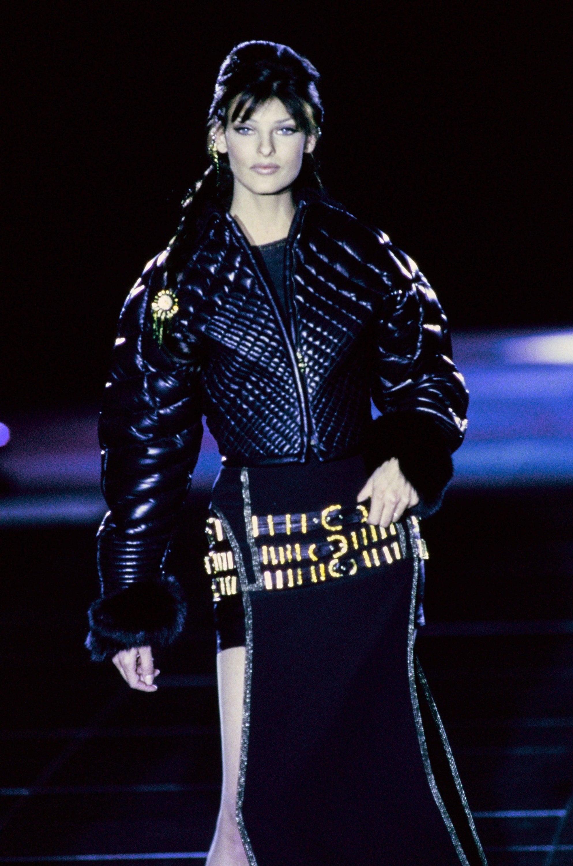 Gianni Versace F/W 1992 Miss S&M runway quilted puffer jacket 5