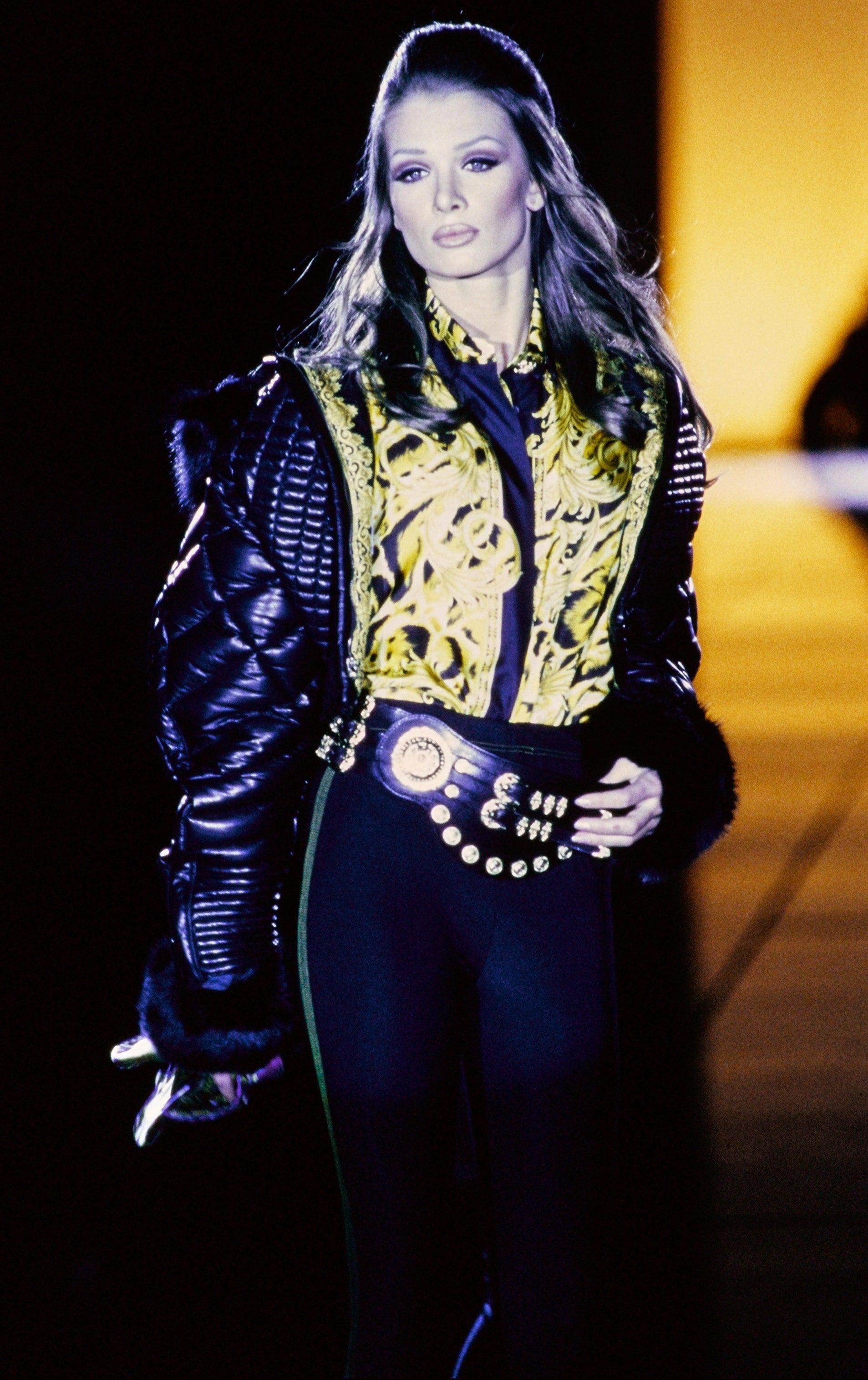 Gianni Versace F/W 1992 Miss S&M runway quilted puffer jacket 7