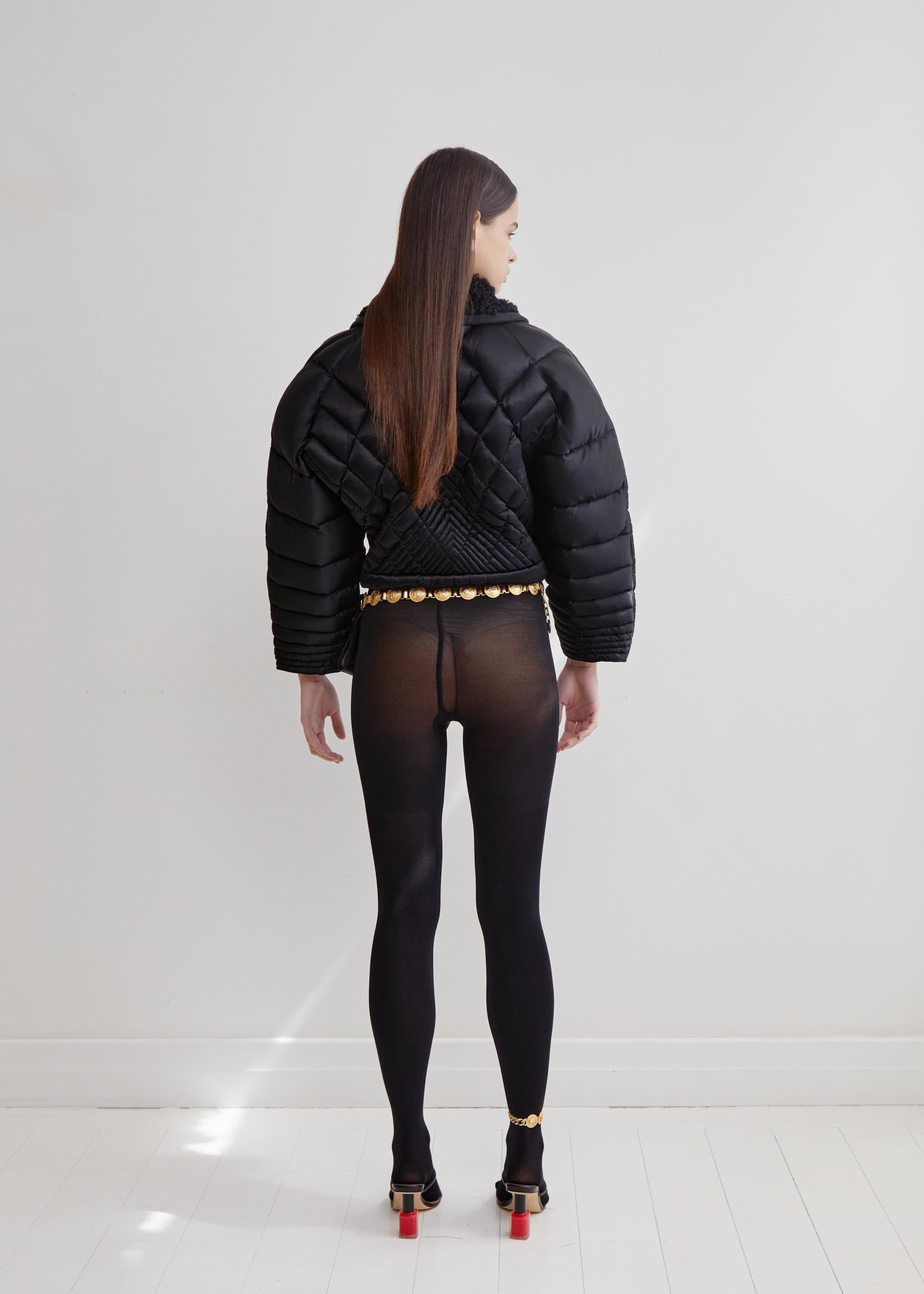Gianni Versace F/W 1992 Miss S&M runway quilted puffer jacket In Excellent Condition In BELLEVUE HILL, NSW
