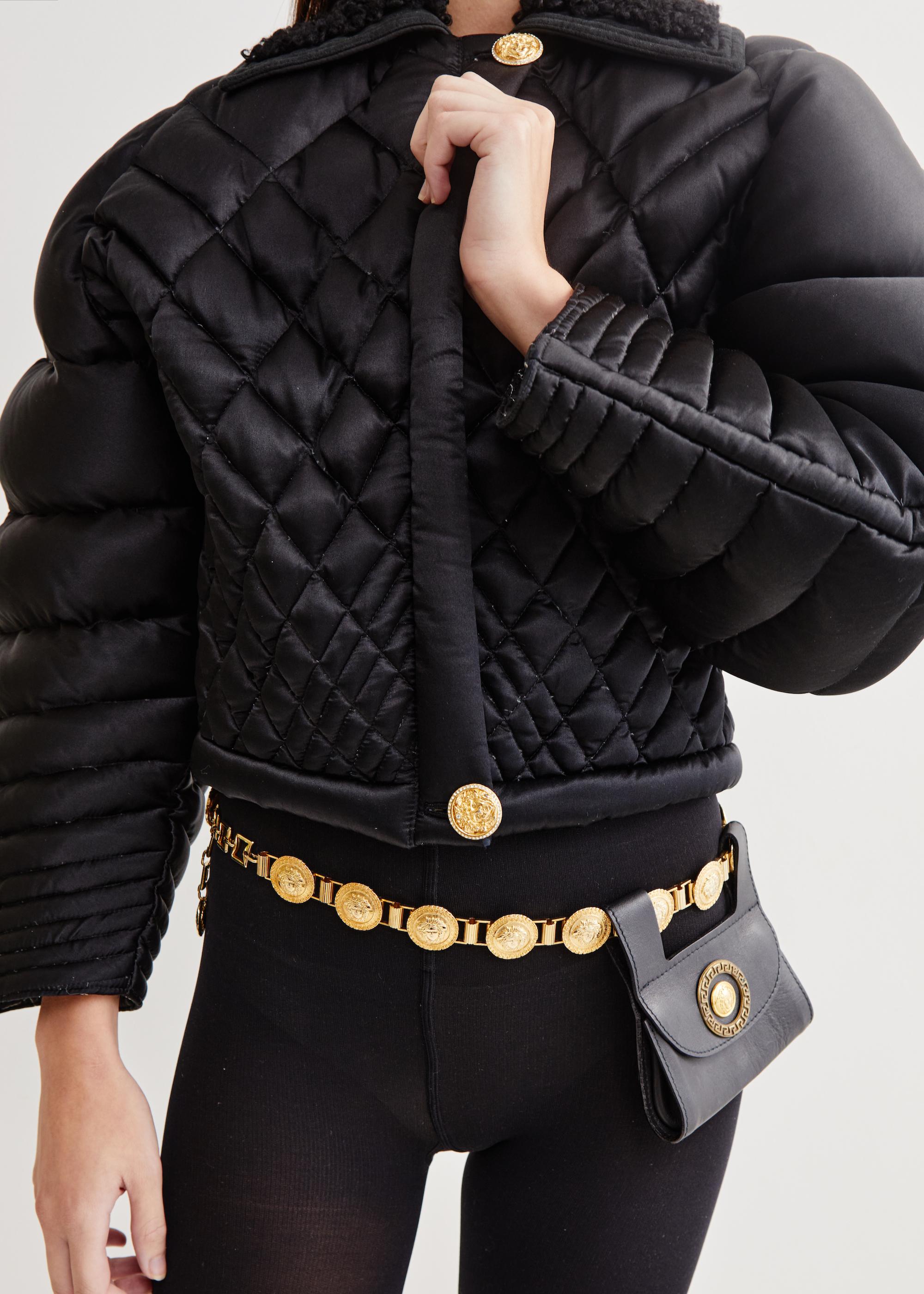 Gianni Versace F/W 1992 Miss S&M runway quilted puffer jacket 1