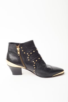 Gianni Versace F/W 1992 Miss S&M runway studded leather ankle boots