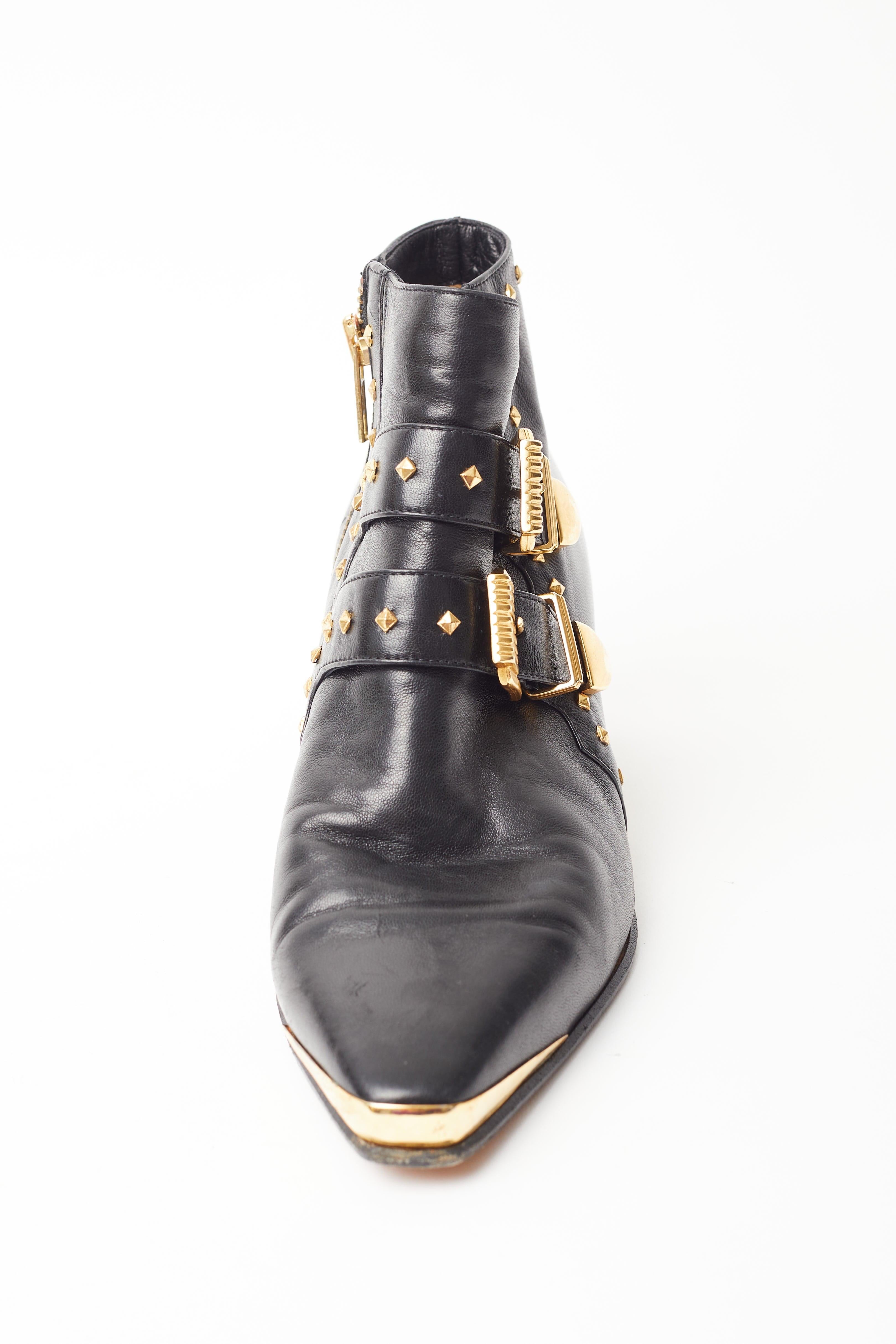 Gianni Versace F/W 1992 Pasarela Miss S&M Botines de piel con tachuelas en Excelente estado para la venta en BELLEVUE HILL, NSW