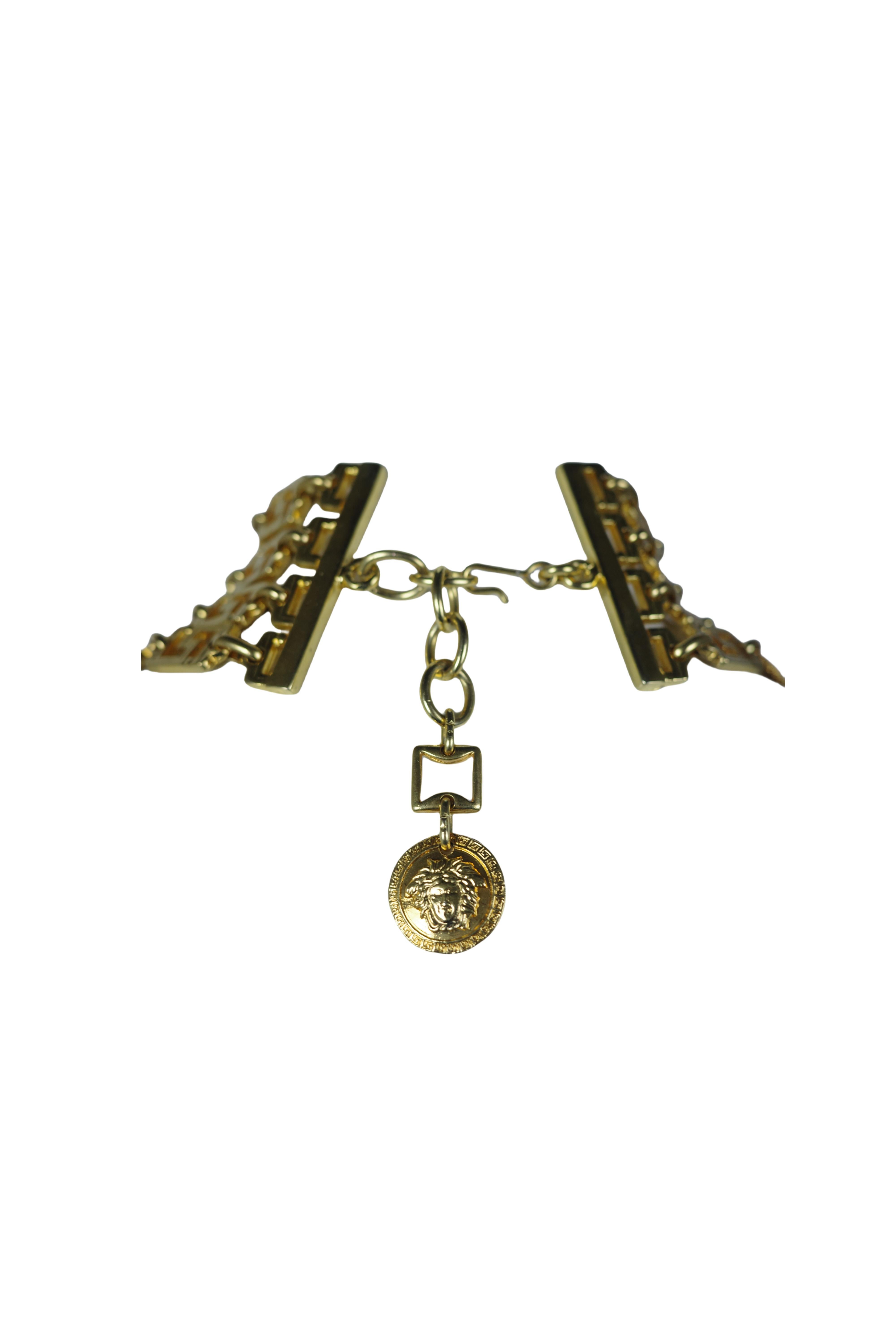 GIANNI VERSACE F/w 1992 Collar Gargantilla Medallón Medusa Oro Multicapa en venta 3