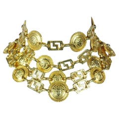 GIANNI VERSACE F/w 1992 Collar Gargantilla Medallón Medusa Oro Multicapa