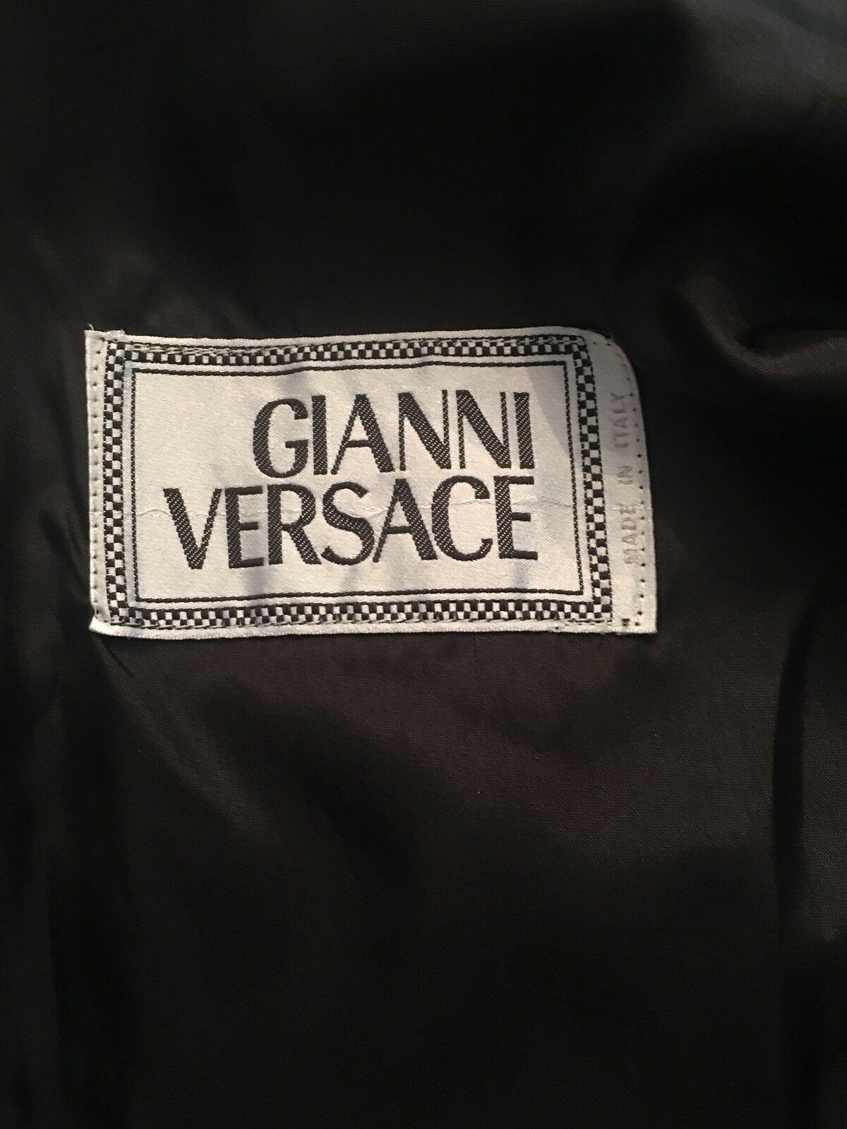 Gianni Versace F/W 1992 Runway Vintage Embellished Leather Black Shirt Jacket  1